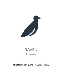 Raven icon vector. Trendy flat raven icon from animals collection isolated on white background. Vector illustration can be used for web and mobile graphic design, logo, eps10
