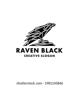 Raven Isolated Unique Black Logo Template