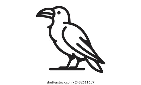 Raven line icon design vector illustration on white background