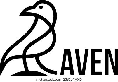  raven line idea vector logo design