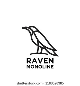Raven line logo icon designs vector