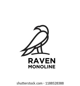 Raven line logo icon designs vector