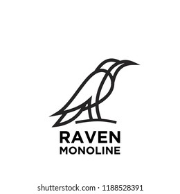 Raven line logo icon designs vector