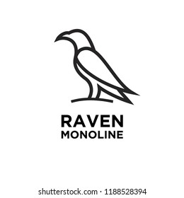 Raven line logo icon designs vector