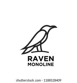 Raven line logo icon designs vector