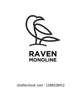 Raven line logo icon designs vector