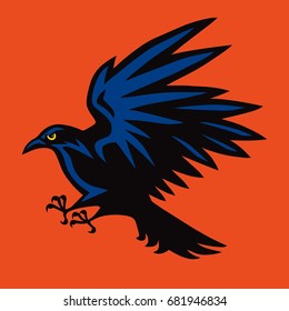 Raven Logo Angry Bird Sport Mascot. Vector illustration Design