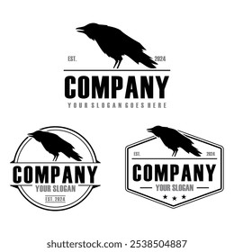 raven logo , bird logo vector