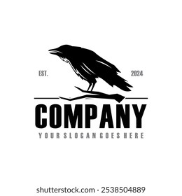 raven logo , bird logo vector