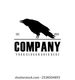 raven logo , bird logo vector