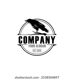 raven logo , bird logo vector