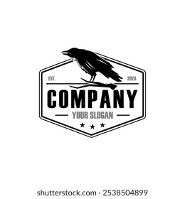 raven logo , bird logo vector