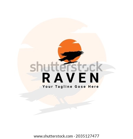 Raven logo design high quality vector illustration 