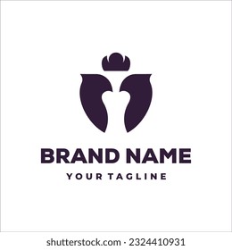 raven logo design initial letter r 