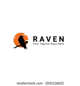 Raven logo design vector illustration 