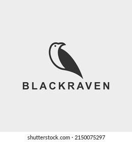 logotipo raven o logotipo de pájaro