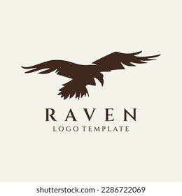 Raven logo design vector illustration