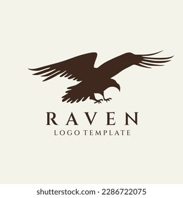 Raven logo design vector illustration