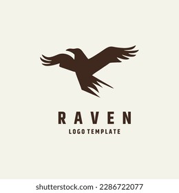 Raven logo design vector illustration