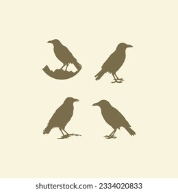 Raven logo design vector illustration