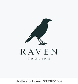 Raven logo design vector illustration