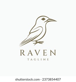 Raven logo design vector illustration