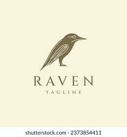 Raven logo design vector illustration
