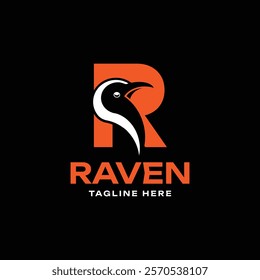 Raven Logo Design Vector LETTER R.eps