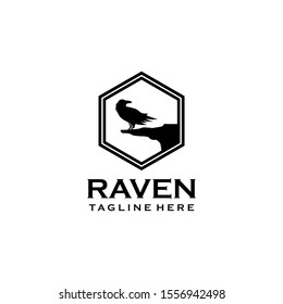 Raven Logo Design Vector Template