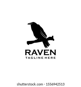 Raven Logo Design Vector Template