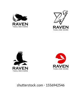 Raven Logo Design Vector Template