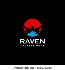 Raven Logo Design Vector Template