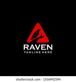 Raven Logo Design Vector Template