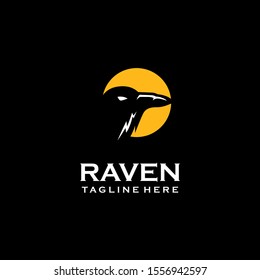 Raven Logo Design Vector Template