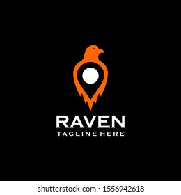 Raven Logo Design Vector Template