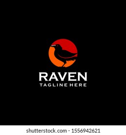 Raven Logo Design Vector Template