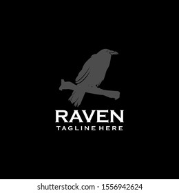 Raven Logo Design Vector Template