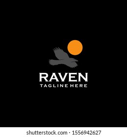 Raven Logo Design Vector Template