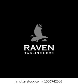 Raven Logo Design Vector Template