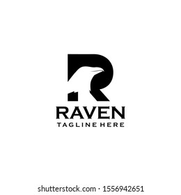 Raven Logo Design Vector Template