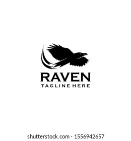 Raven Logo Design Vector Template