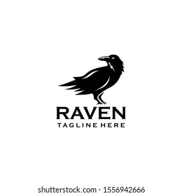 Raven Logo Design Vector Template