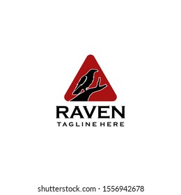 Raven Logo Design Vector Template