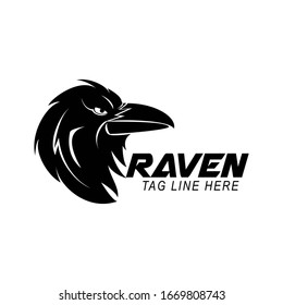 raven logo design vector template