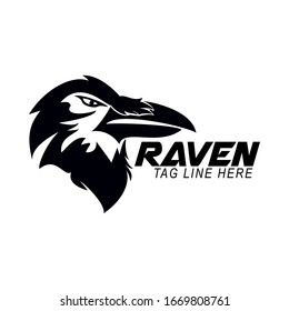 raven logo design vector template
