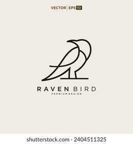 raven logo icon designs vector illustration