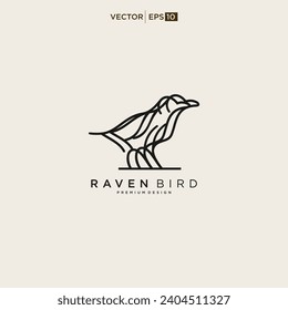 raven logo icon designs vector illustration