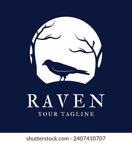 raven logo icon vector design template.logo suitable for gothic theme, entertainment, and many creative business company