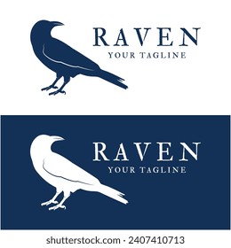 icono del logotipo de raven plantilla de diseño vectorial.logo adecuado para el tema gótico, el entretenimiento y muchas empresas creativas