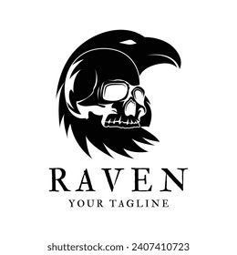 raven logo icon vector design template.logo suitable for gothic theme, entertainment, and many creative business company